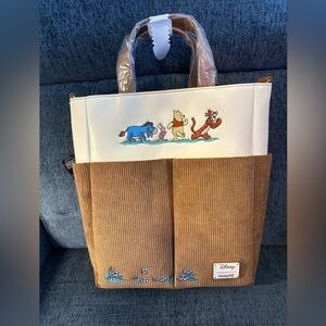 Loungefly Winnie the Pooh Corduroy Strolling Tote - Cream & Brown